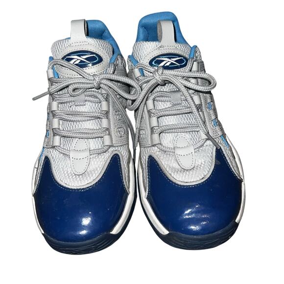 Reebok Solution Mid Blue Gray White Allen Iverson Mens Basketball Sneakers sz 8 - Picture 2 of 7